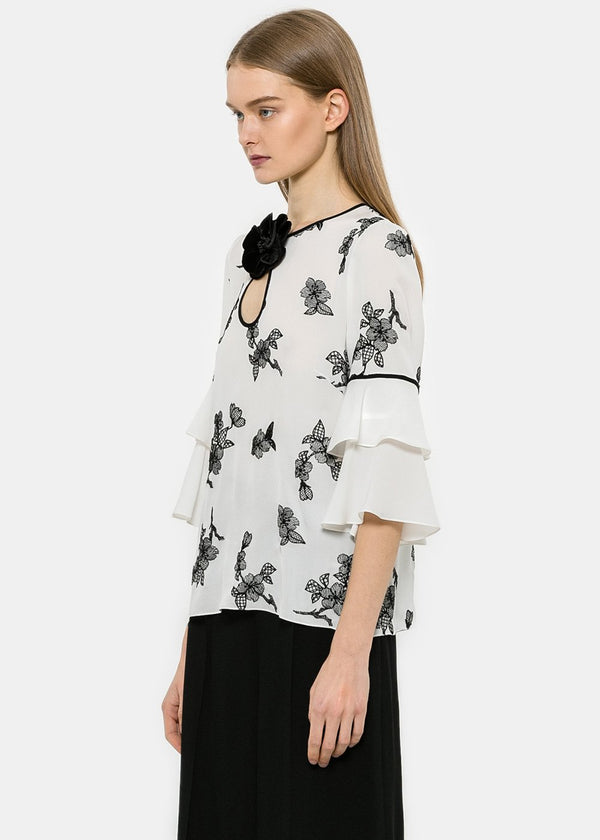 Andrew Gn White Floral Embroidery Top - NOBLEMARS