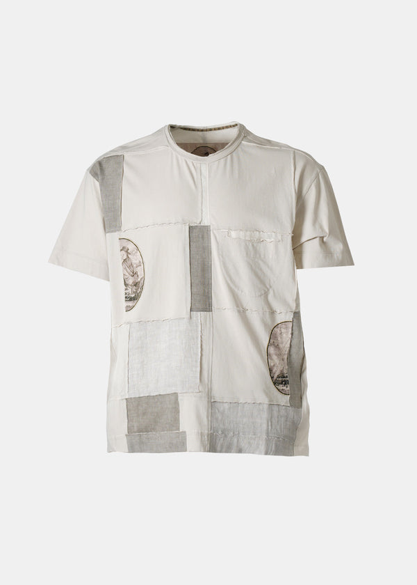 Ziggy Chen Beige Patchwork T-Shirt - NOBLEMARS