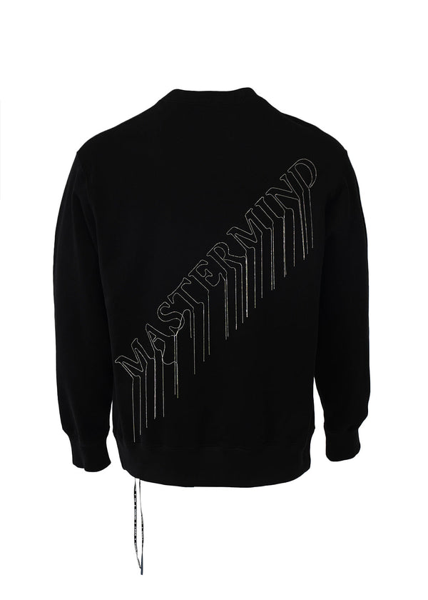 Mastermind WORLD Black Chain-Embroidered Cotton Sweatshirt - NOBLEMARS
