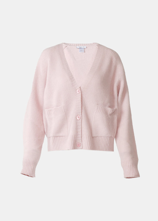 Avant Toi Pink Carded V Neck Cardigan In Cashmere - NOBLEMARS