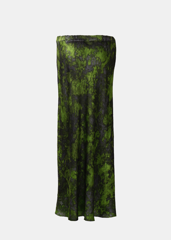 Avant Toi Green Camouflage Midi Silk Skirt - NOBLEMARS