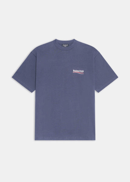 BALENCIAGA - Political Blue SmallFit Tee