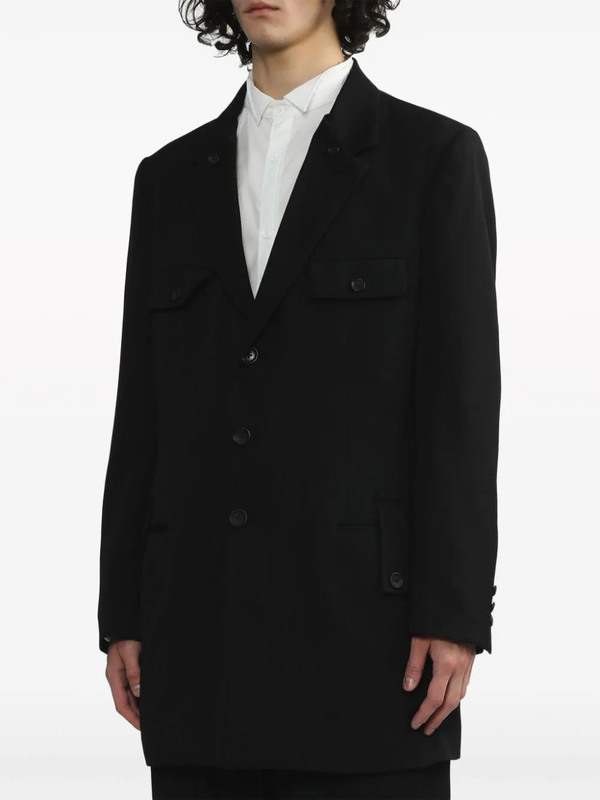 YOHJI YAMAMOTO POUR HOMME DOUBLE COLLAR 3-BUTTON SINGLE BREASTED JACKET - NOBLEMARS