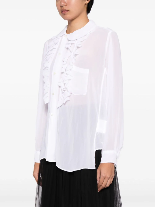COMME DES GARCONS BLACK ruffle polyester shirt - NOBLEMARS