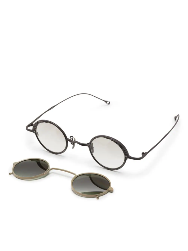RIGARDS X ZIGGY CHEN UNISEX GRAY LENS IN VINTAGE BRONZE TITANIUM FRAMES W/ GREEN GRAY LENS IN ANTIQUE GOLD CLIP-ON - NOBLEMARS