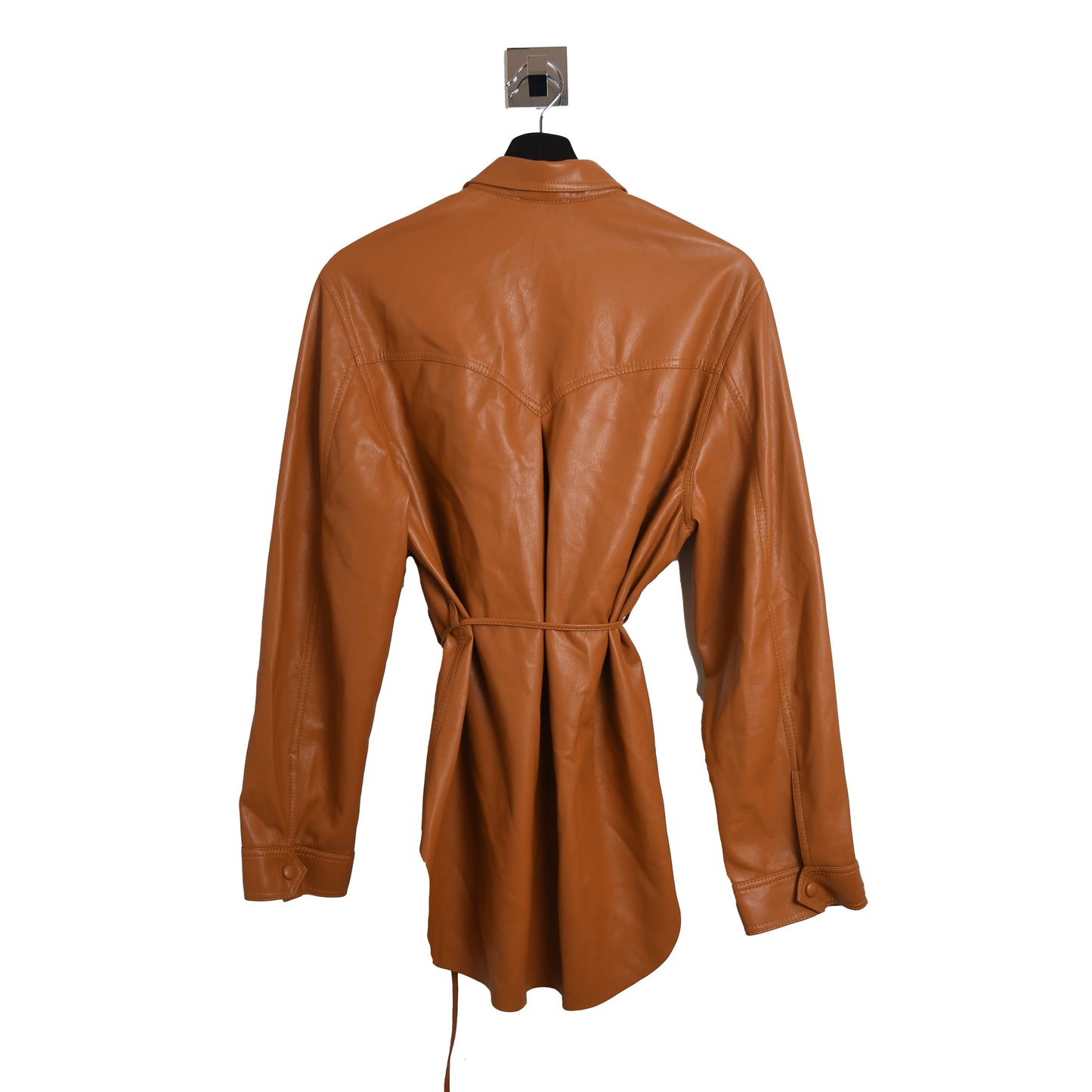 Nanushka Leather Shirt Caramel - NOBLEMARS