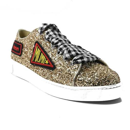 Miu Miu Calzature Donna Glitter Sneaker Pirite - NOBLEMARS