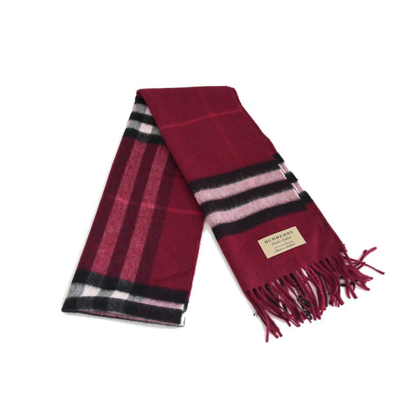 Burberry Check Wool Scarf Plum - NOBLEMARS