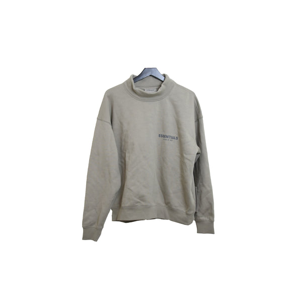 Fear Of God Essentials Reflective Logo Sweater Olive - NOBLEMARS
