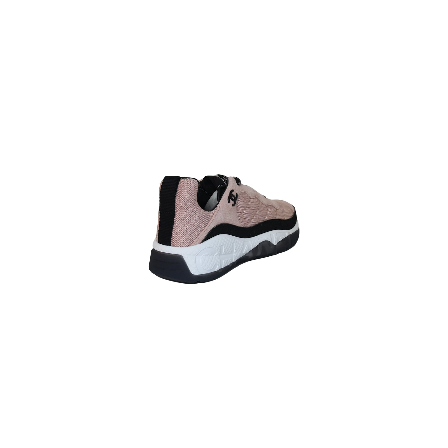 Chanel Fabric & Suede Calfskin Sneakers Pink Beige