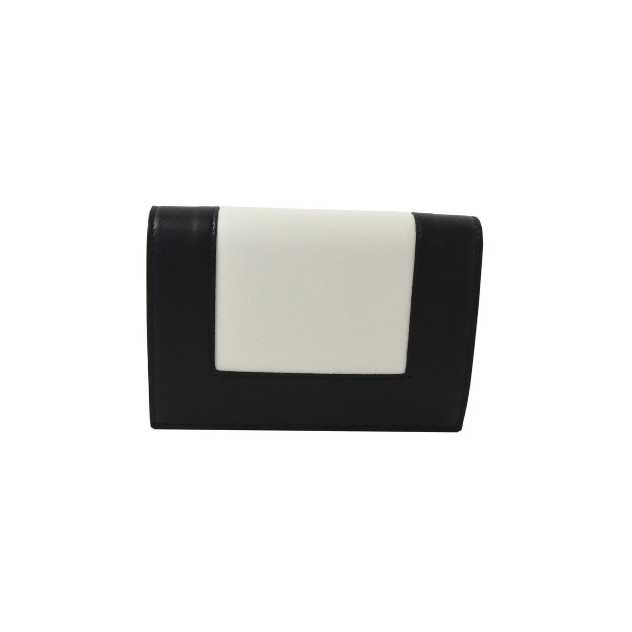 Celine Frame Wallet White Black - NOBLEMARS