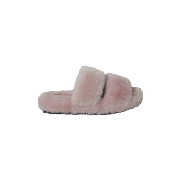 Celine Fur Slides Shearing Open Sandals Pink - NOBLEMARS