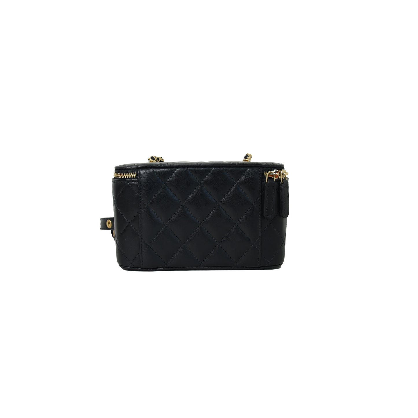 Chanel Long Vanity Case with Strap Gold Black - NOBLEMARS
