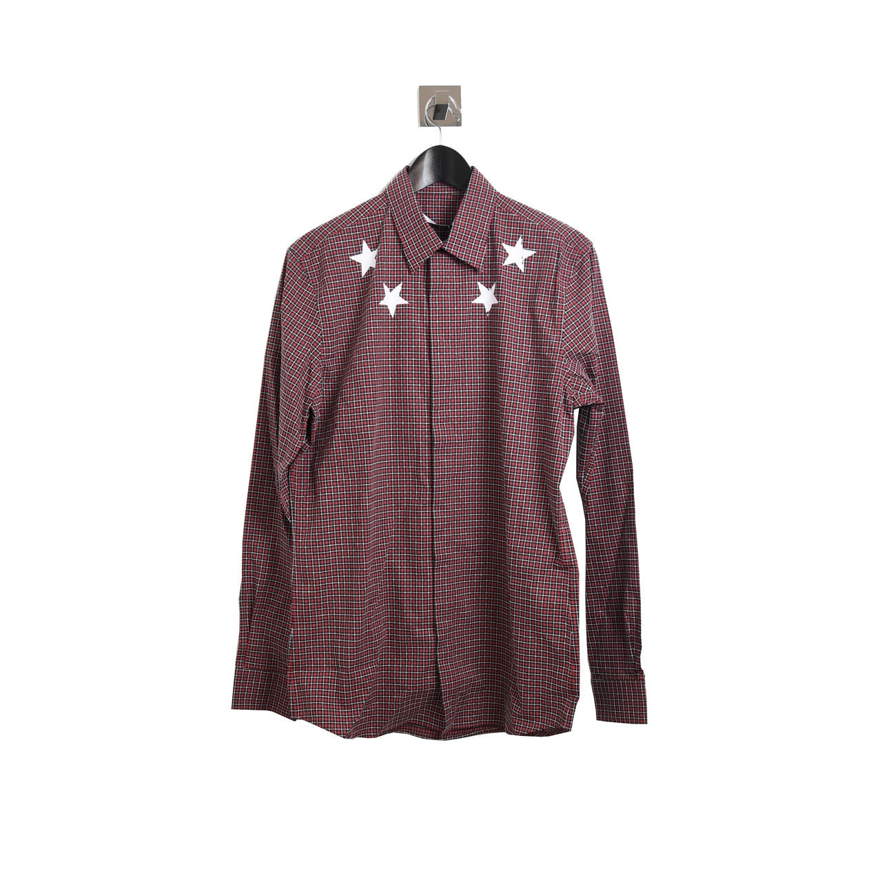 Givenchy Men's Button Down Shirt Checkered Red - NOBLEMARS
