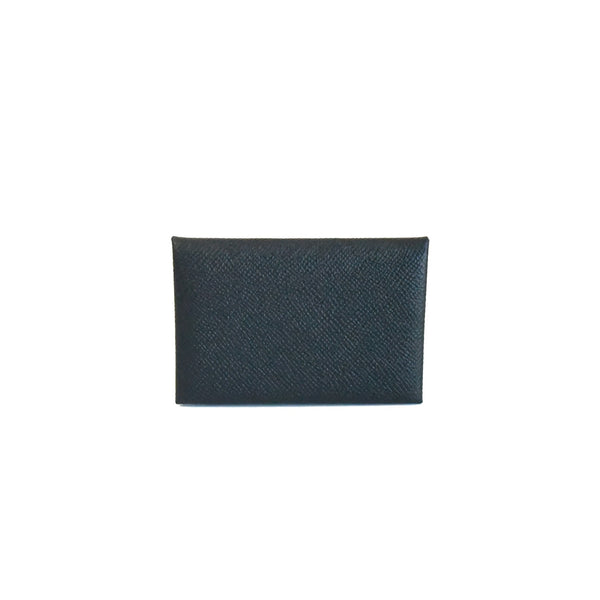 Replica Hermes Calvi Card Holder In Black Epsom Leather