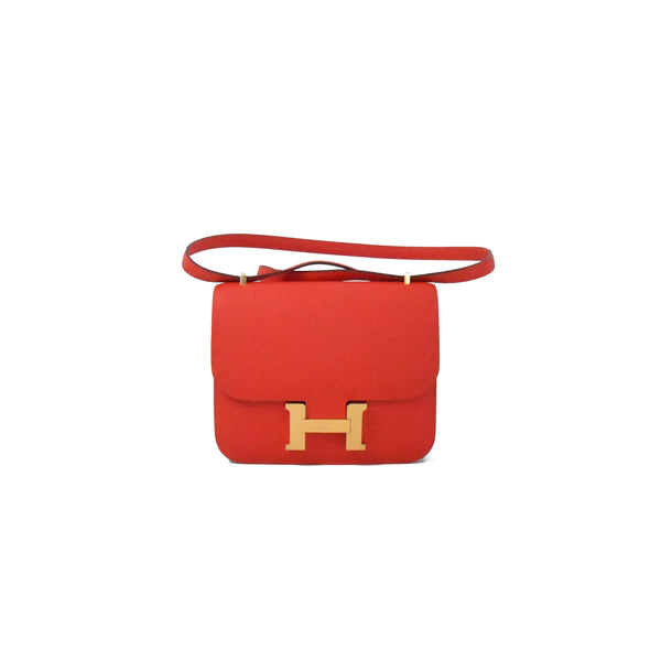 🈹 Hermès Mini Constance (K1 Rouge Grenat), 名牌, 手袋及銀包- Carousell