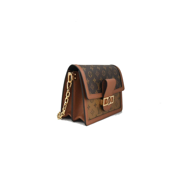 Louis Vuitton Daphne Shoulder Bag MM Brown Leather Monogram