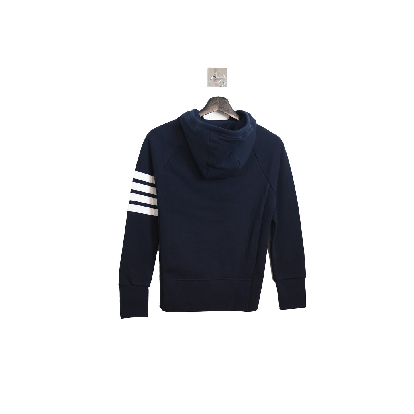 Thom Browne Classic 4 Stripe Zip Up Hoodie Navy - NOBLEMARS