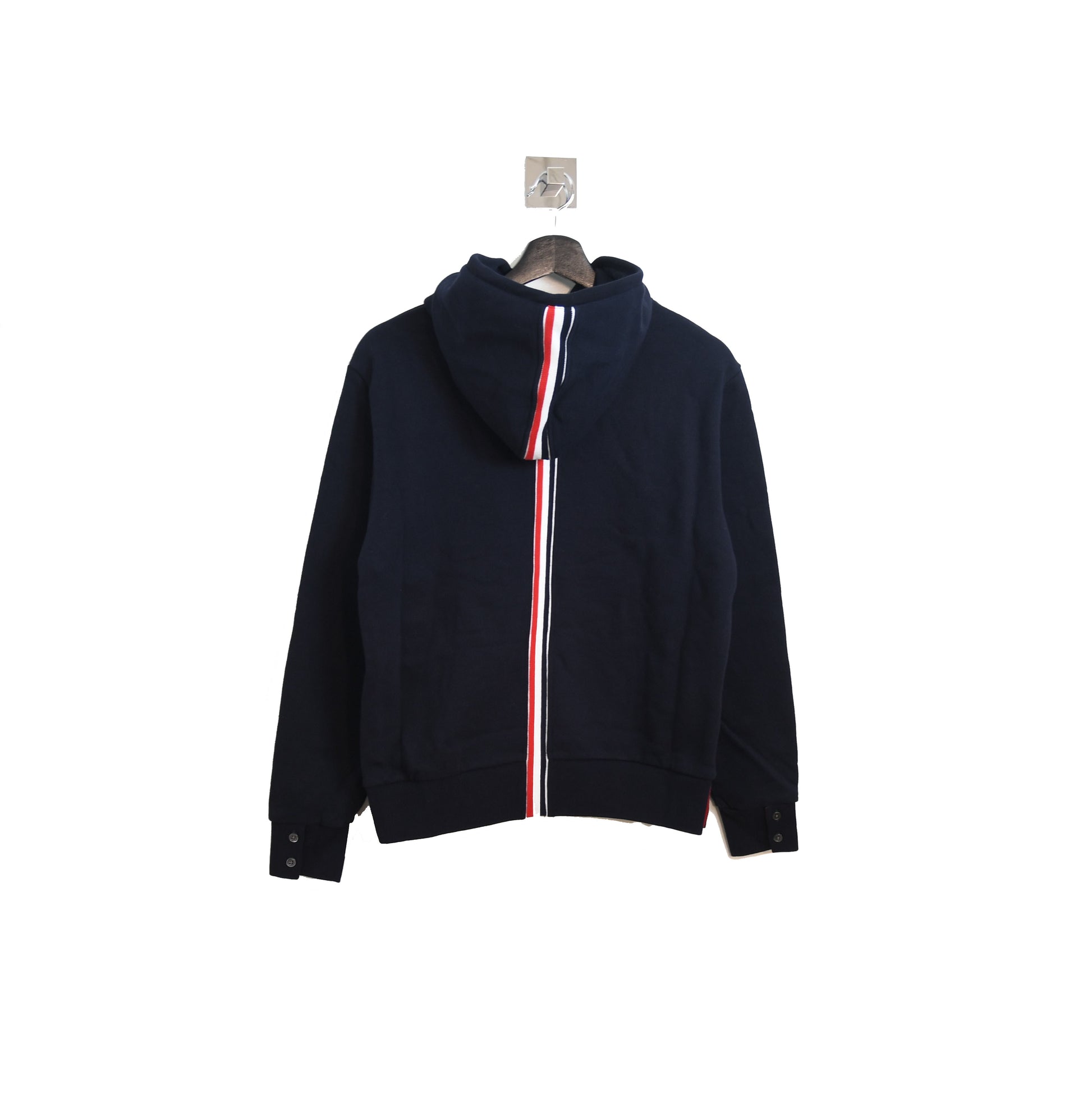 Thom Browne Back Striped Hoodie Navy - NOBLEMARS
