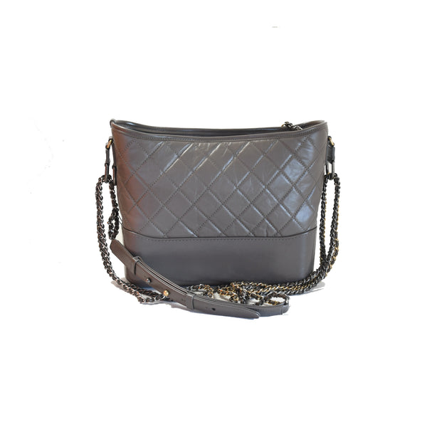 Chanel Gabrielle Small Tweed Black Grey - NOBLEMARS