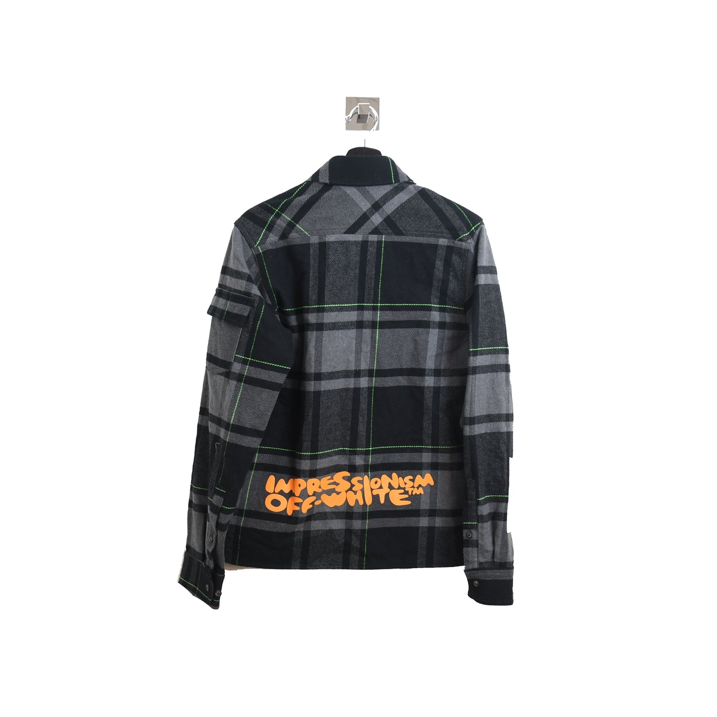 Off-White Flannel Shirt Lime Black Grey - NOBLEMARS