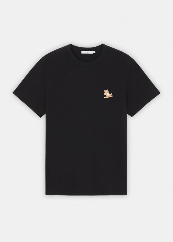 Maison Kitsun¨¦ Black Chillax Fox Patch T-Shirt - NOBLEMARS