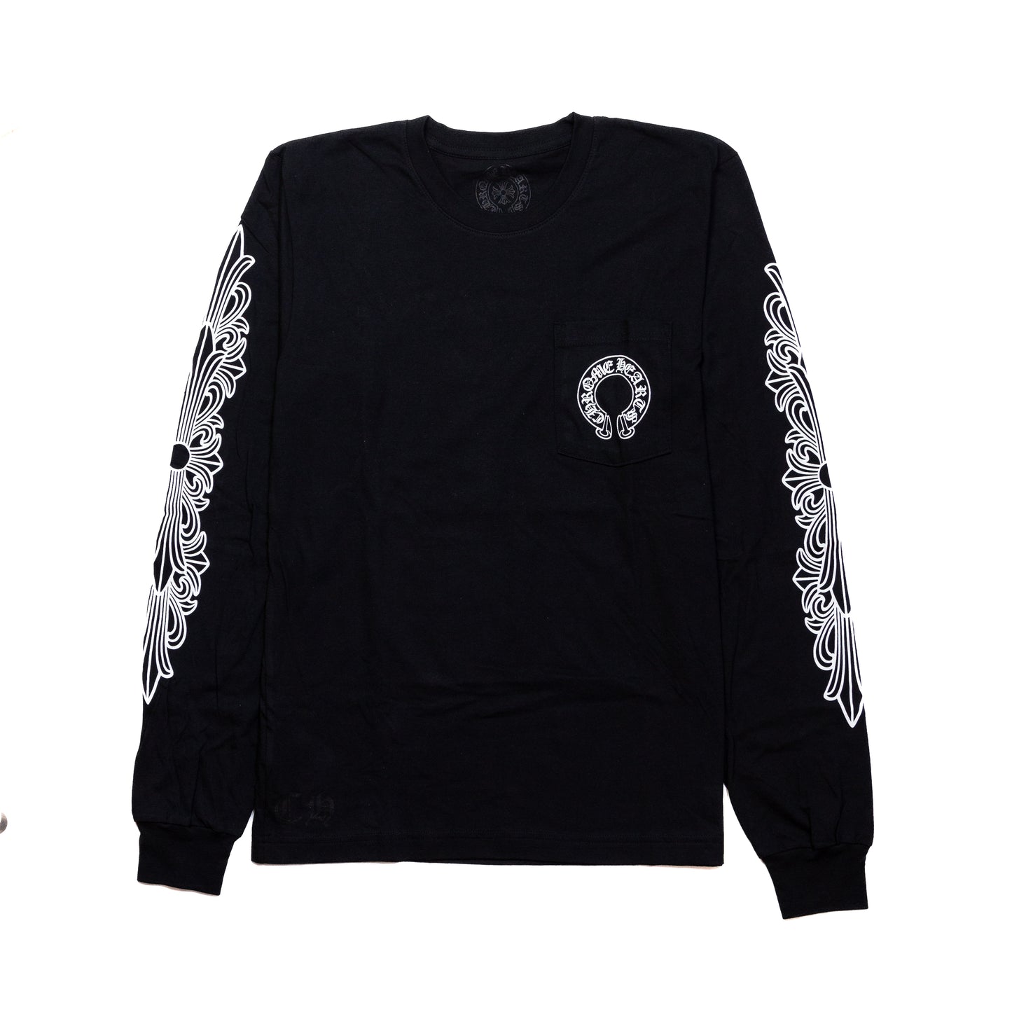 Chrome Hearts Scroll Mens Long Sleeve T-Shirts Black - NOBLEMARS
