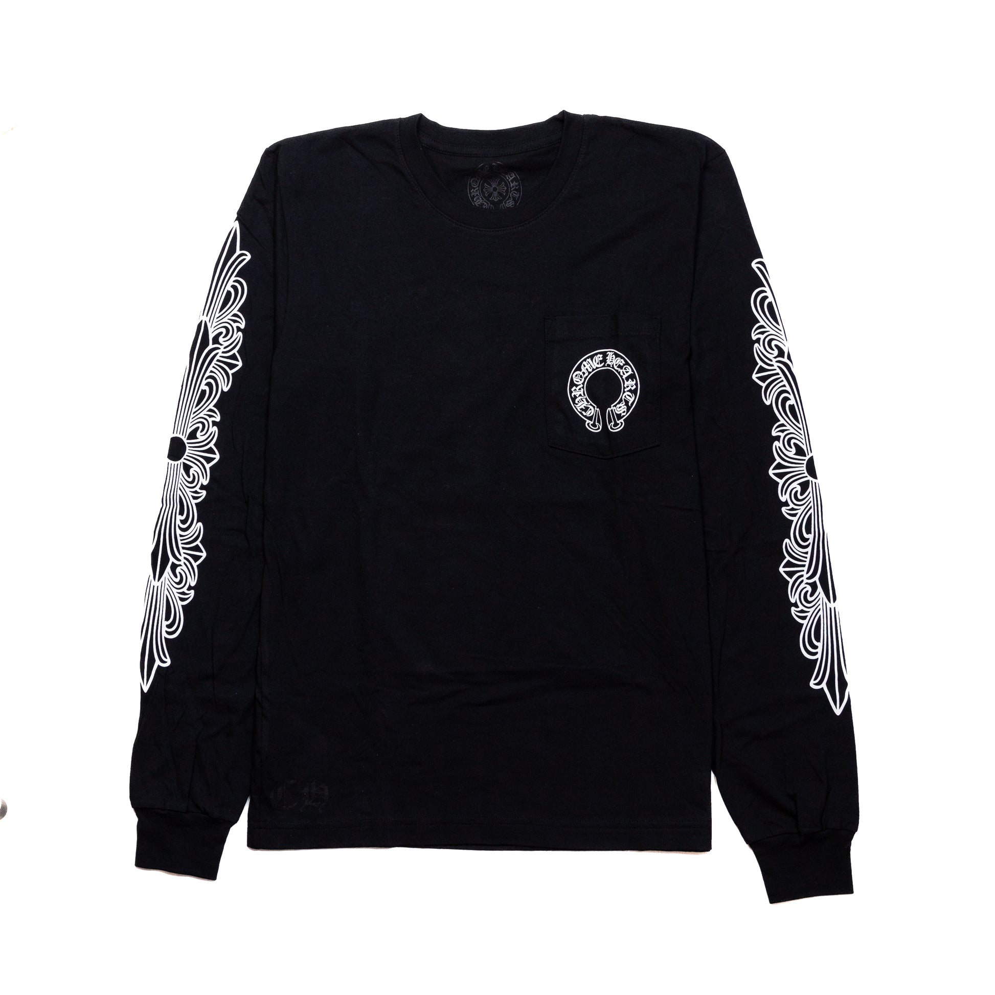 Chrome Hearts Scroll Mens Long Sleeve T-Shirts Black - NOBLEMARS