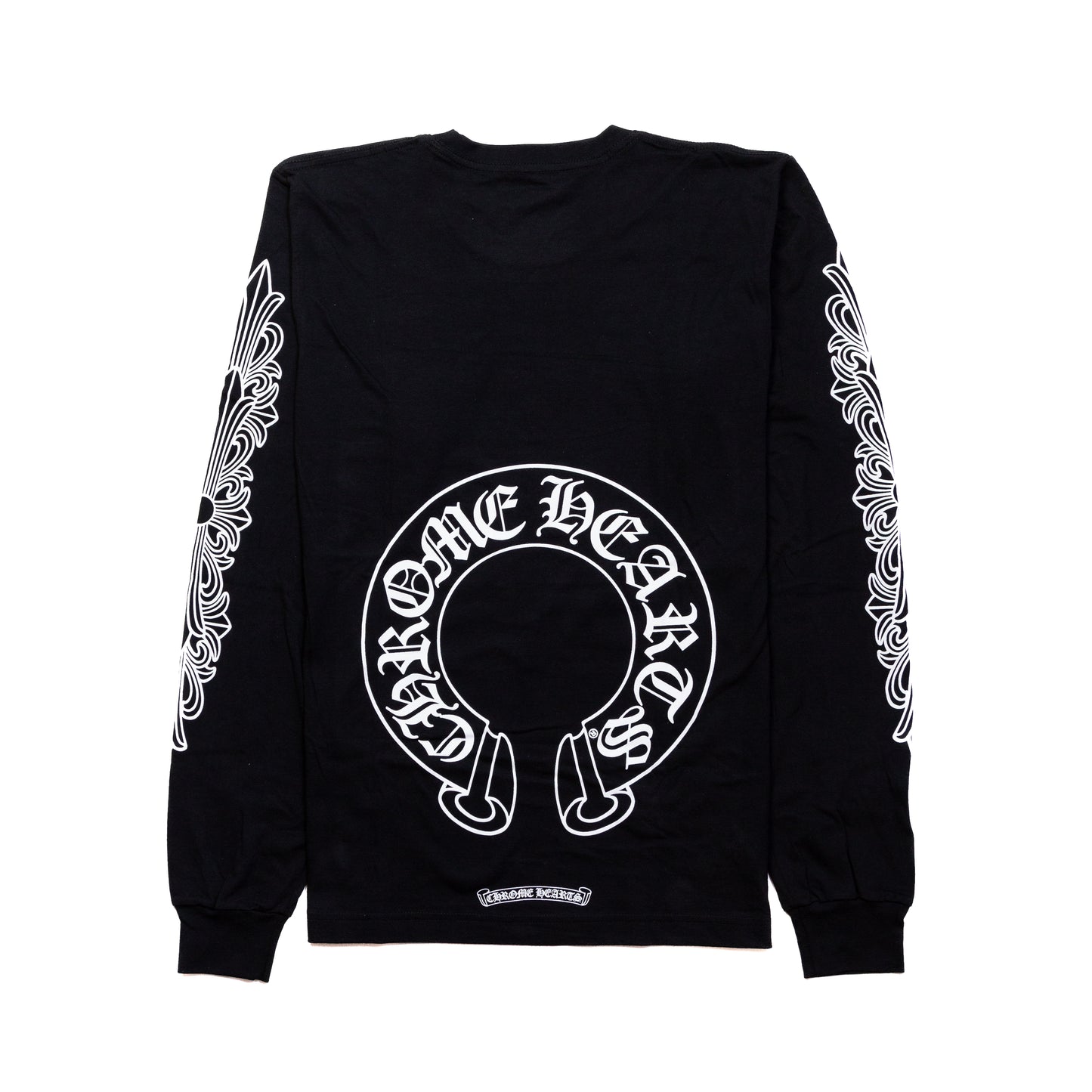 Chrome Hearts Scroll Mens Long Sleeve T-Shirts Black - NOBLEMARS