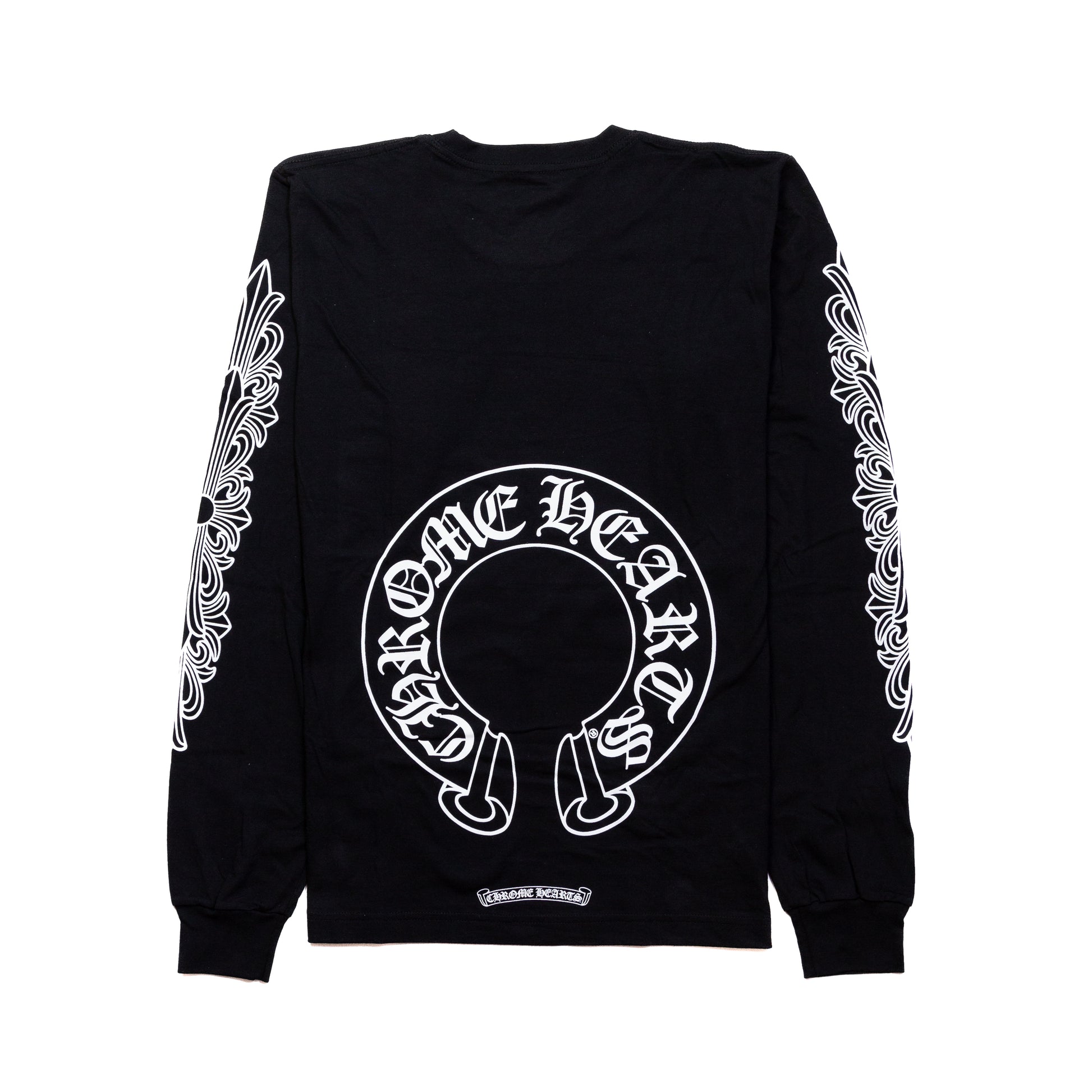 Chrome Hearts Scroll Mens Long Sleeve T-Shirts Black - NOBLEMARS