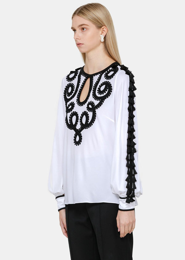 Andrew Gn White & Black Knitted Top - NOBLEMARS