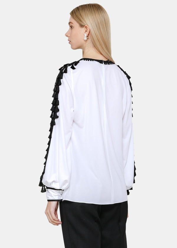 Andrew Gn White & Black Knitted Top - NOBLEMARS