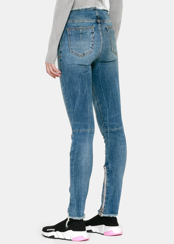 Unravel Project Indigo Skinny Lace-Up Jeans - NOBLEMARS