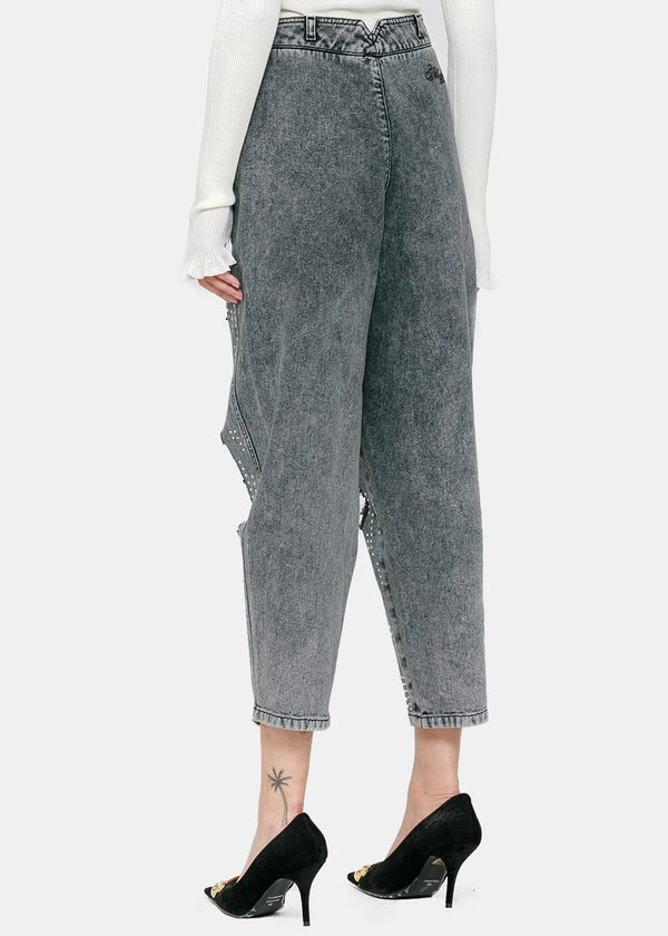 Philosophy di Lorenzo Serafini Grey Cutout Denim Trousers - NOBLEMARS