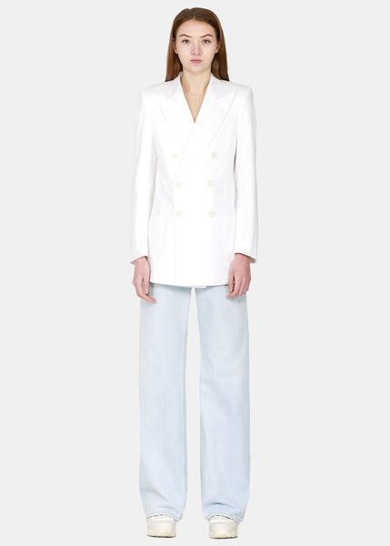 Maison Margiela Off White Double-Breasted Blazer - NOBLEMARS