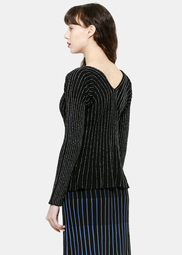 Sonia Rykiel Black Fluid V-Neck Sweater - NOBLEMARS