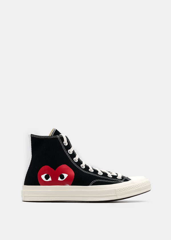 Comme des Garçons Play Black Converse Red Heart Chuck 70 Sneakers - NOBLEMARS