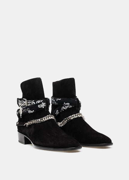 AMIRI Black Bandana Buckle Boots - NOBLEMARS