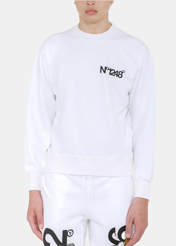 Aitor Throup’s TheDSA White No. 1248 Graphic Print Sweatshirt - NOBLEMARS
