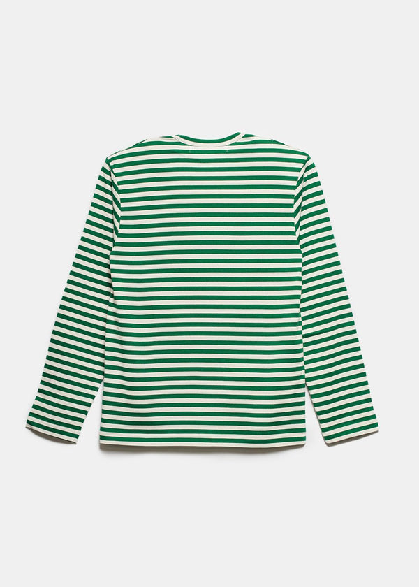 Comme des Garçons Play Green & White Striped T-Shirt - NOBLEMARS