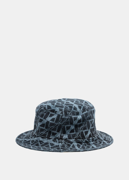 We11done All Over Logo Denim Bucket Hat - NOBLEMARS