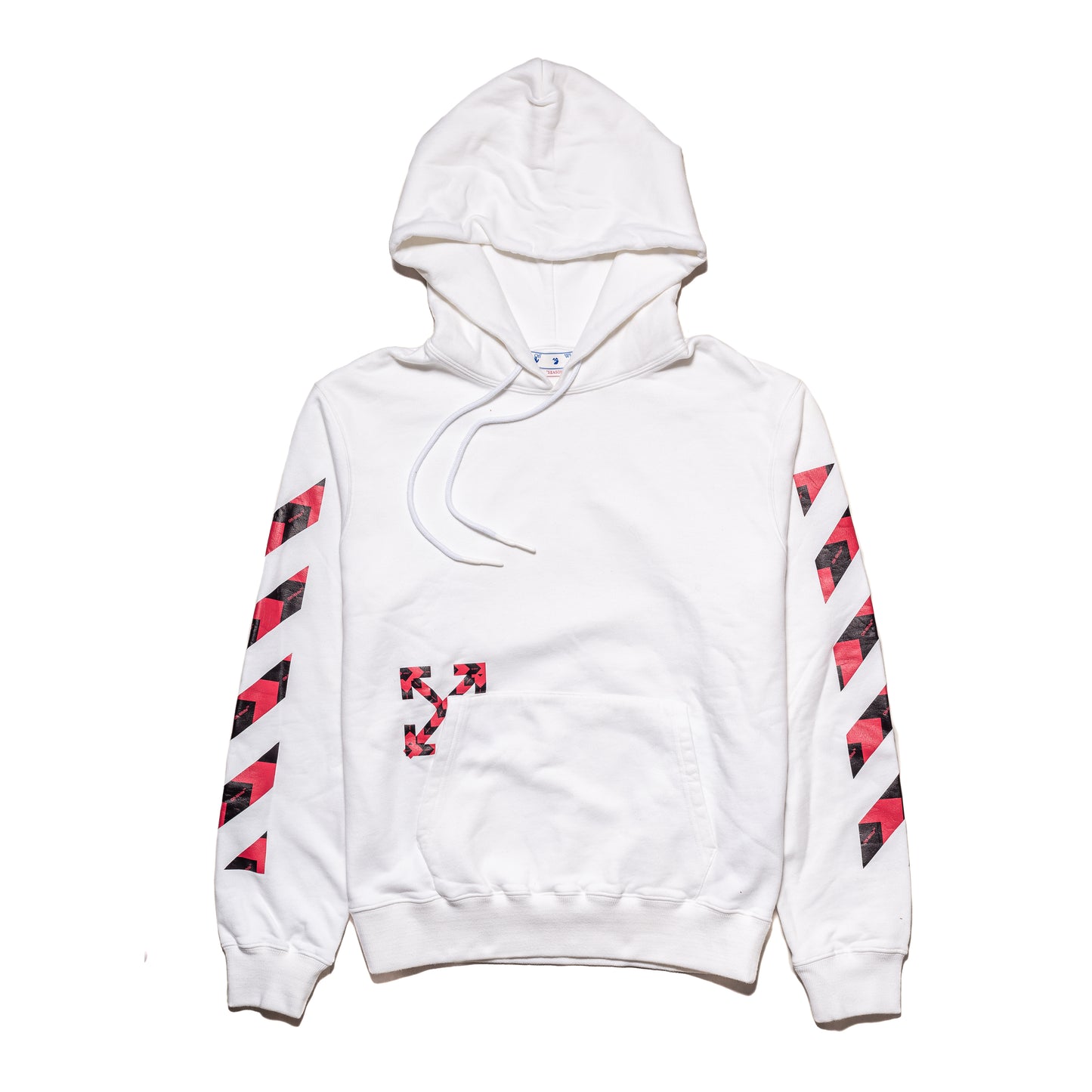 Off-White Squared Arrow Slim Hoodie White Red - NOBLEMARS
