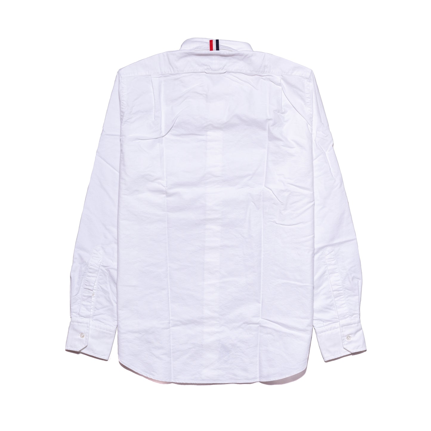 Thom Browne White Cotton Oxford Printed Diagonal Stripe Straight Fit Long Sleeve Shirt White - NOBLEMARS