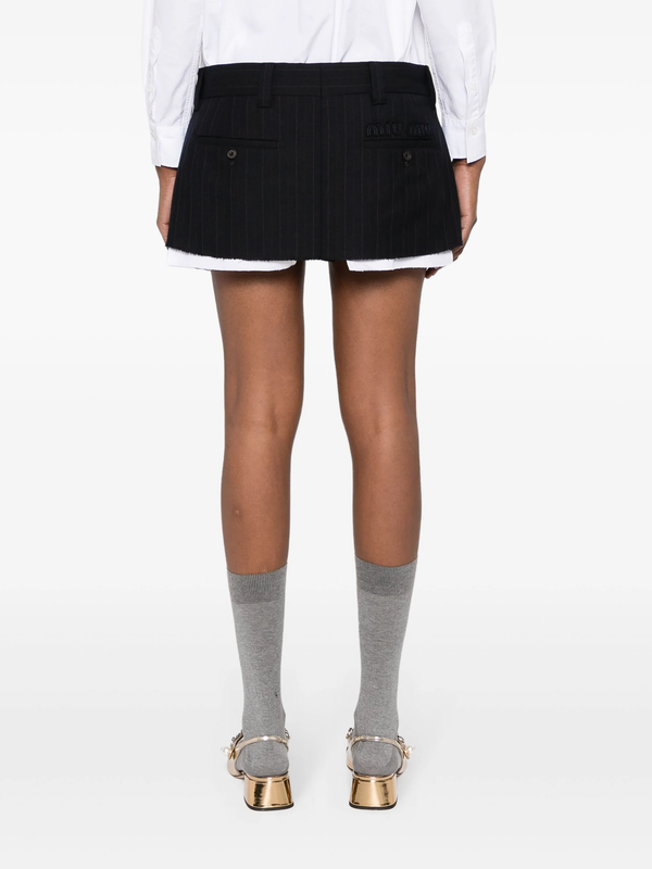 MIU MIU Women Gessato Skirt - NOBLEMARS
