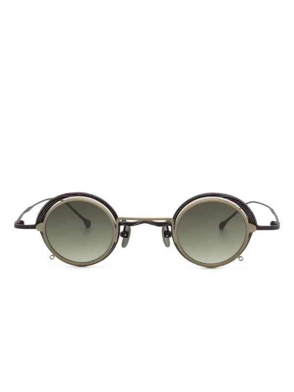 RIGARDS X ZIGGY CHEN UNISEX GRAY LENS IN VINTAGE BRONZE TITANIUM FRAMES W/ GREEN GRAY LENS IN ANTIQUE GOLD CLIP-ON - NOBLEMARS