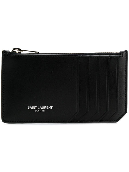 Buy Saint Laurent Credit Card Holder With Zip Pouch 'Black