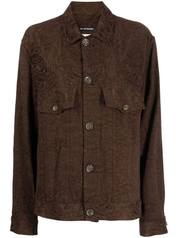 SONG FOR THE MUTE Men Paisley Rayon Worker Jacket - NOBLEMARS