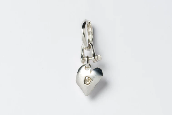 PARTS OF FOUR Jazz's Solid Heart Earring (Extra Small, 0.2 CT, Tiny Faceted Diamond Slab, PA+FCDIA) - NOBLEMARS