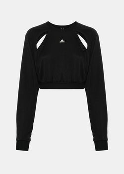 ADIDAS Black Cut-Out Cropped Sweatshirt