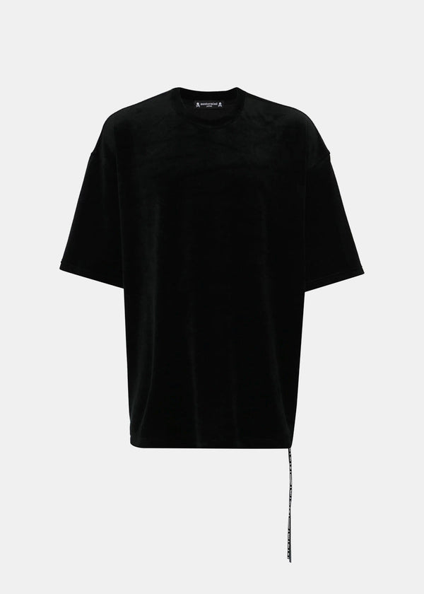 MASTERMIND JAPAN Black Bleached-Skull Velour T-Shirt-NOBLEMARS